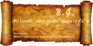 Milovánov Gyöngyvirág névjegykártya